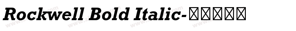 Rockwell Bold Italic字体转换